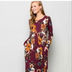 Winter floral maxi dress